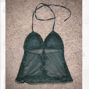 Green beaded top